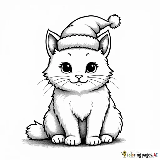 cute cat santa hat