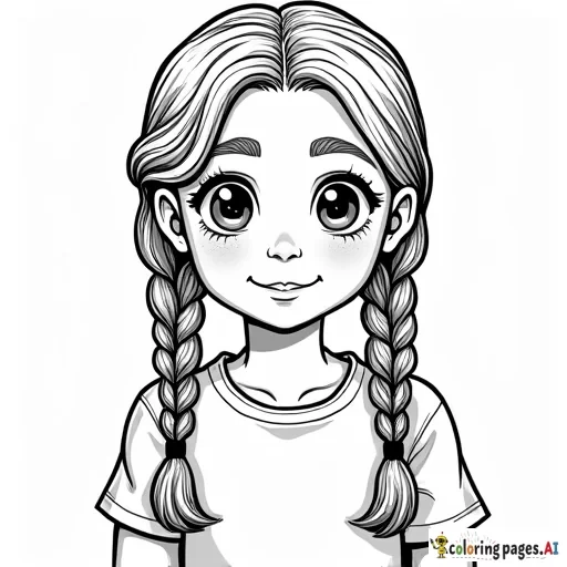 cute, young latina girl with braids