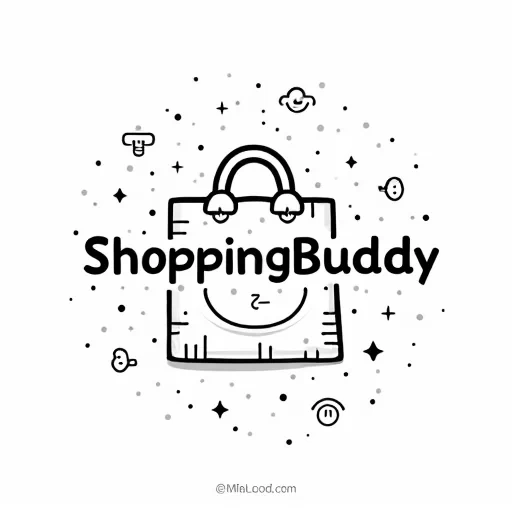 Design a creative and professional logo for a cutting-edge AI-powered shopping assistant app named 'ShoppingBuddy'. The logo should feature a friendly shopping bag or cart icon combined with elements of technology, such as a circuit pattern, or a chat bubble to symbolize interaction. Use a modern, minimalistic design style with a clean and approachable aesthetic. The color palette should include soft blue for trust, green for freshness, and a touch of white for modernity. The typography should be bold yet approachable, complementing the futuristic yet friendly theme of the app.