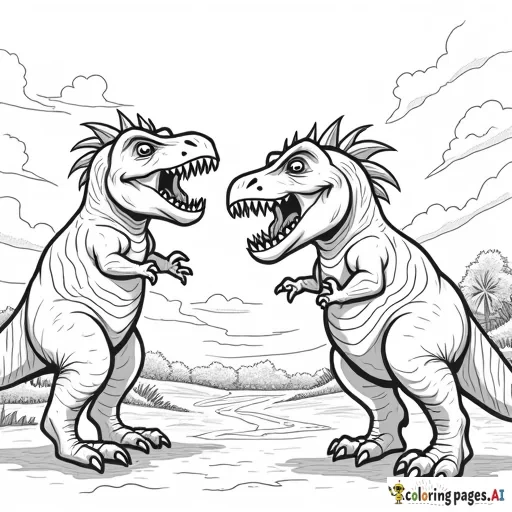 dinosaurs fighting