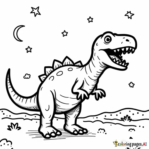 Dinosaurs playing in space