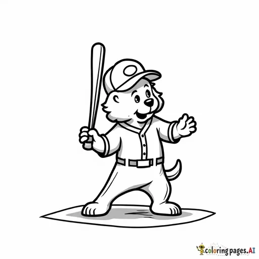 Dog playing baseball