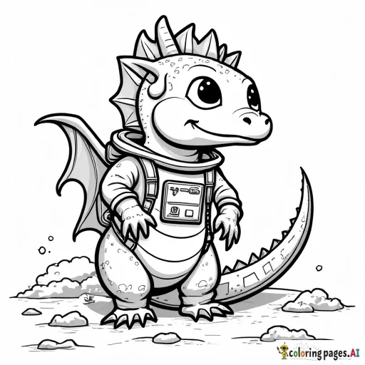 dragon wearing a space suit