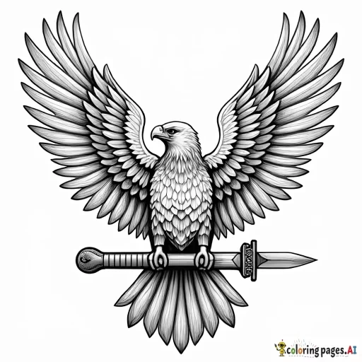 eagle with a wolf and a compass and anker and a dagger knife and brass knuckles