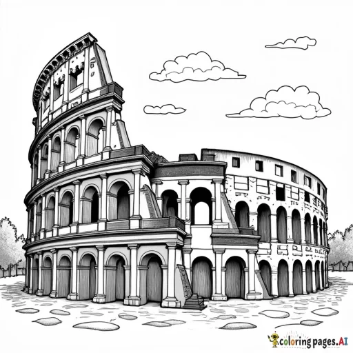 early elementary students rome coloring sheets colloseum