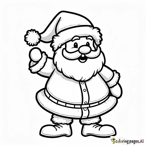 easy color by number santa page for kids with no shading
