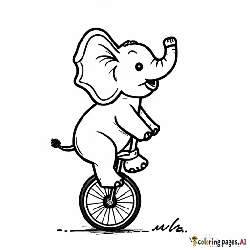 elephant riding a unicycle