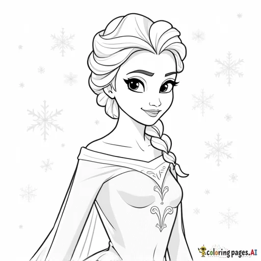 elsa with a background of snowflakes