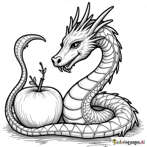 eve and serpent with an apple