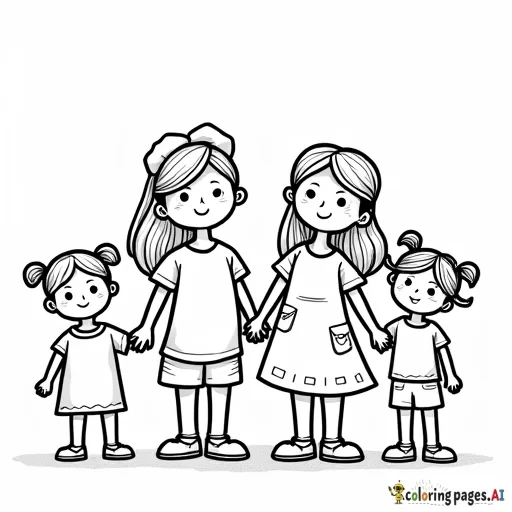 Family of 4, 2 little girls one big one small