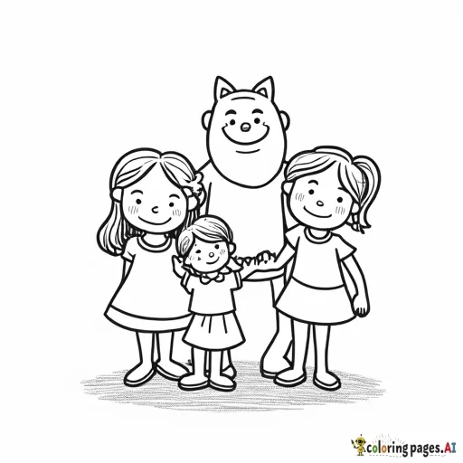 Family of 4, 2 little girls one big one small, mom and dad