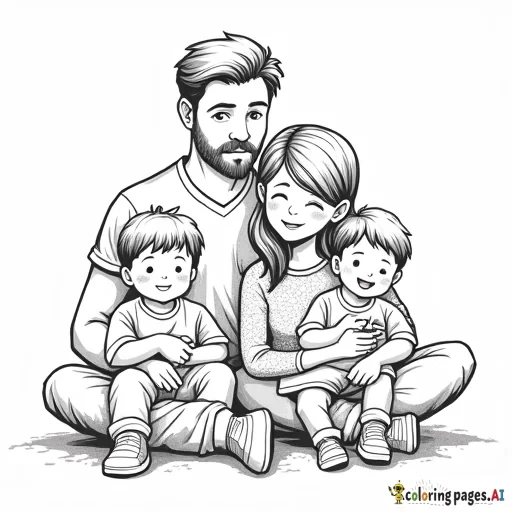 family of four: father, mother, and two young boys