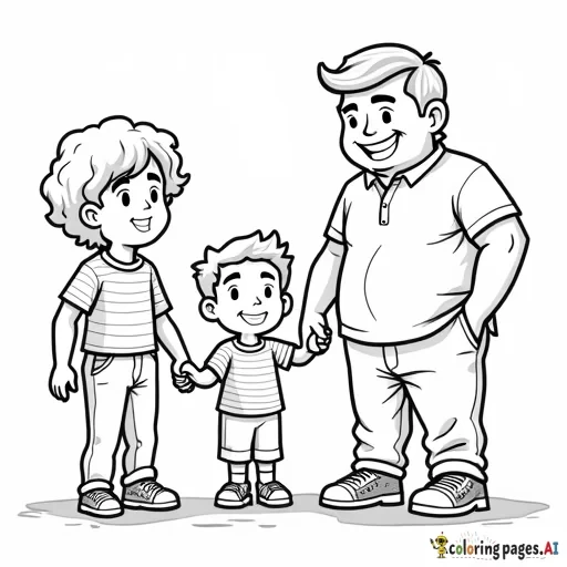 family of four: father, mother (heavy set), and two young boys