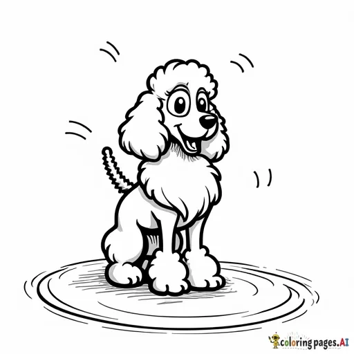 fancy poodle singing on stage