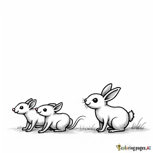 field mice running from a rabbit