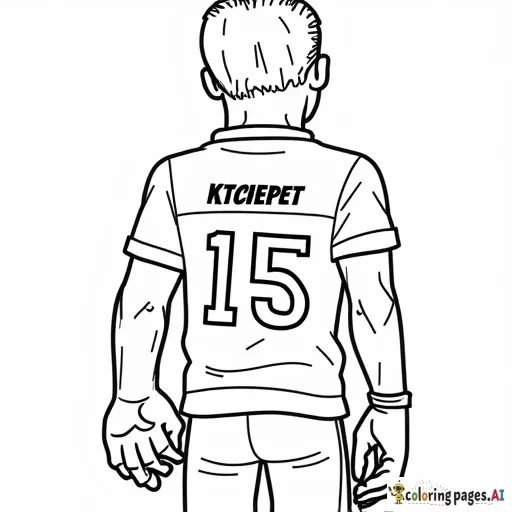 Frankenstein in a KC chiefs jersey number 15 with the name "Little Pete"