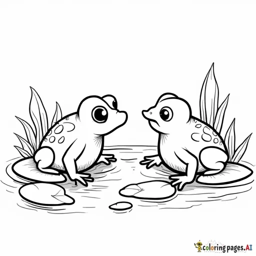 Frogs,ducks,Lily pads