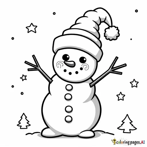 frosty the snowman +  christmas tree + bunny + top hat