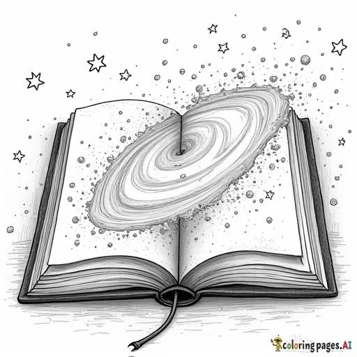 Galaxy inside of a book