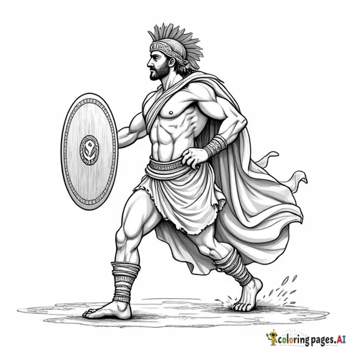 generate me a coloring page about the book song of achilles