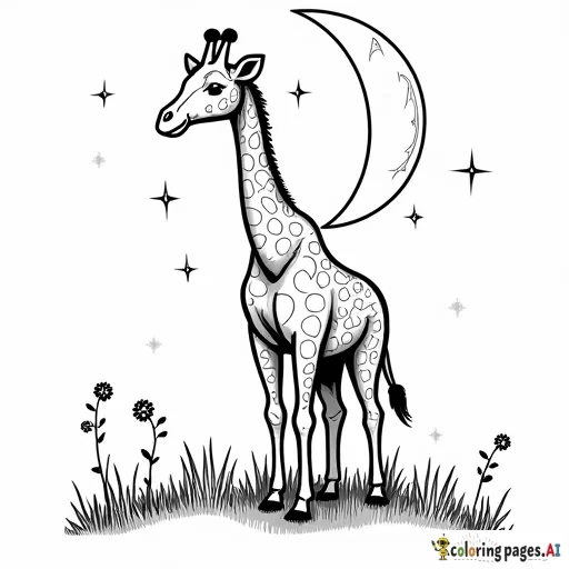 Giraffe in moon