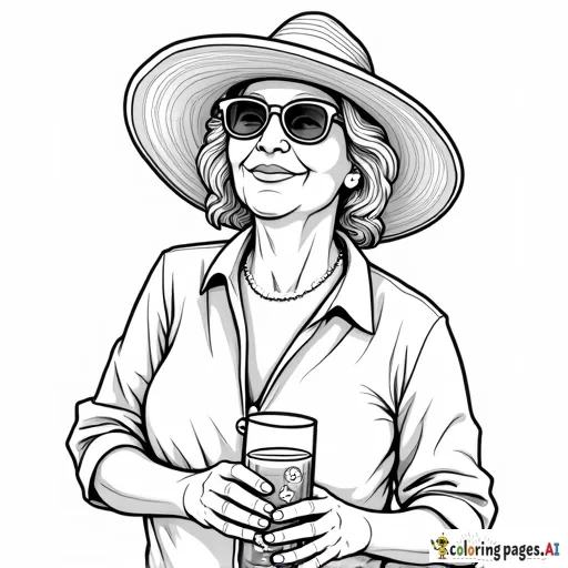 grandma at the yacht club with a drink