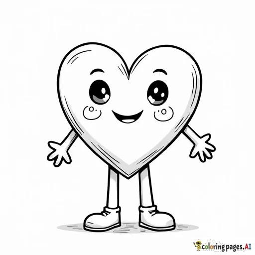 hearts with faces, arms and legs