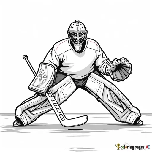 Hockey goalie Hockey forward Hockey defenseman - Free Printable Coloring Page