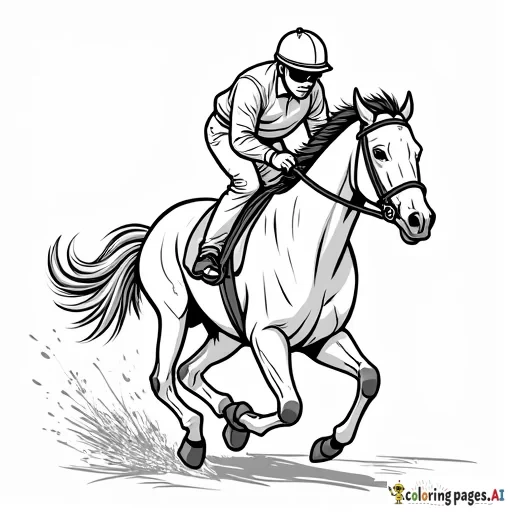 horse racing pictures to color