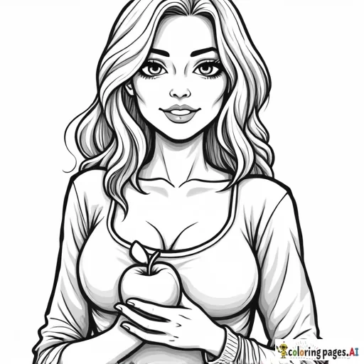 human woman holding an apple