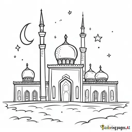 Islamisches Ausmalbild für Kinder