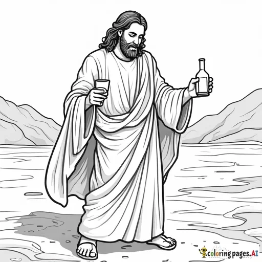 JESUS TURNING WATER VASES INTO WINE