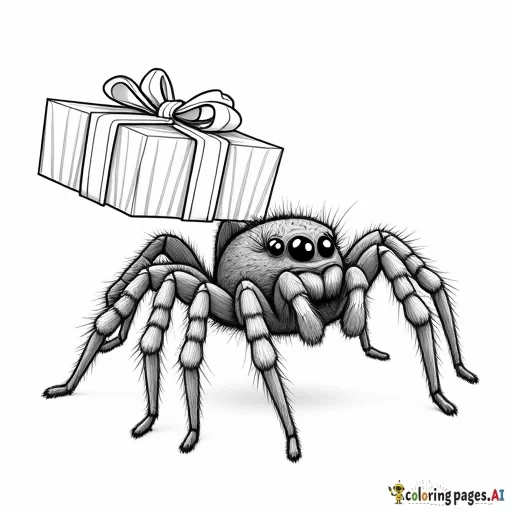 jumping spider holding a present