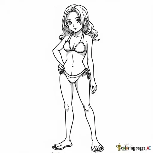 Kairi from Kingdom Hearts in a swimsuit