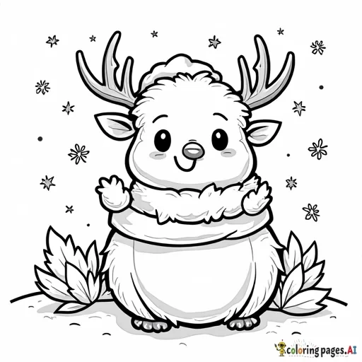 kawaii christmas coloring paage