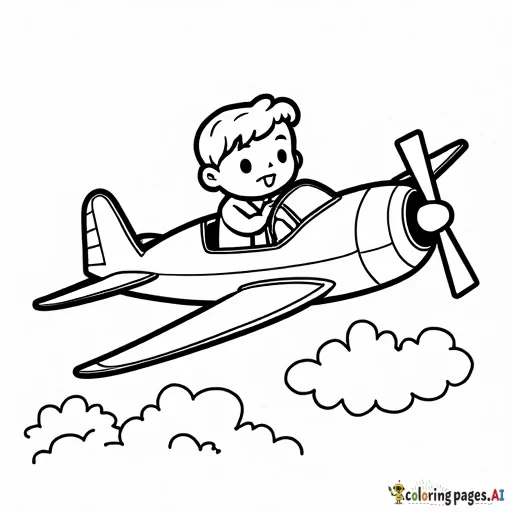 kid driving a plane