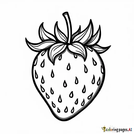 kids coloring book strawberry very simple