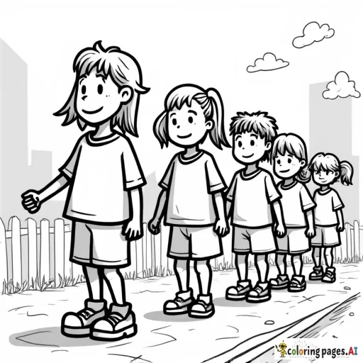 kids waiting in line for the playground