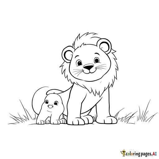 Lion king with a baby
