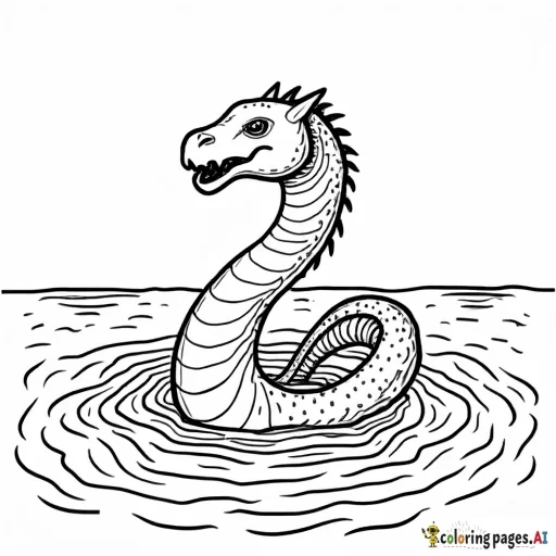 Loch Ness monster in the water