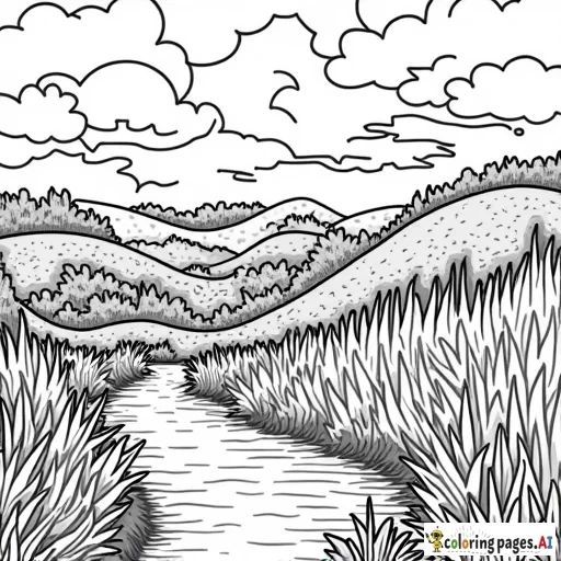 make a coloring page that has an earthy aesthetic to it but also artistic and creative