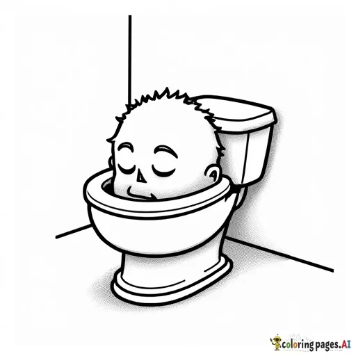 mans head sticking out of a toilet bowl
