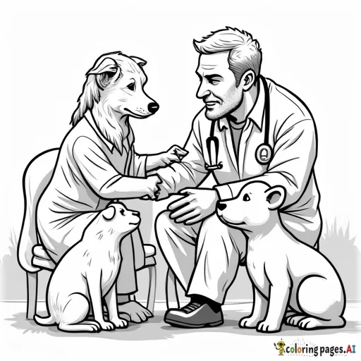 many animals getting an checkup from the vet