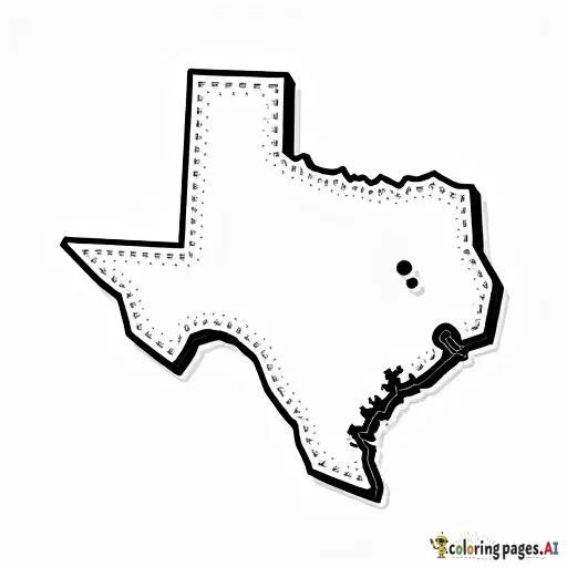 map of texas, pointing out austin with black lines