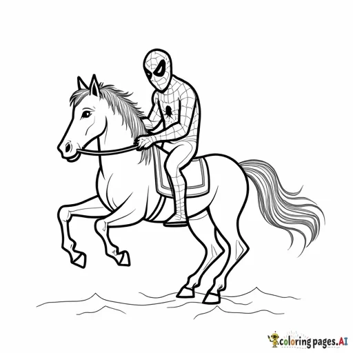 Marvel Ghost spider with a horse