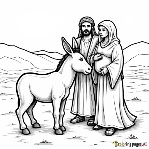 mary and joseph travelling to bethlehem on a donkey, mary should be pregnantvery easy