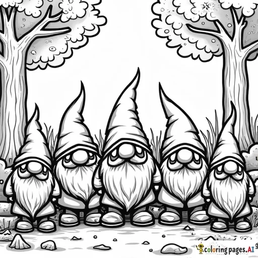 mob of garden gnomes burning down a forest