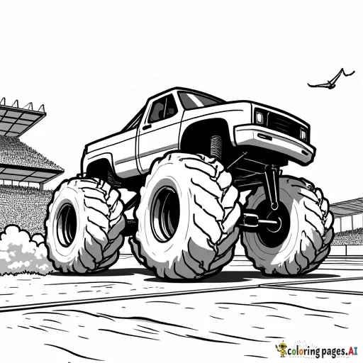 monster truck at stadium with driver