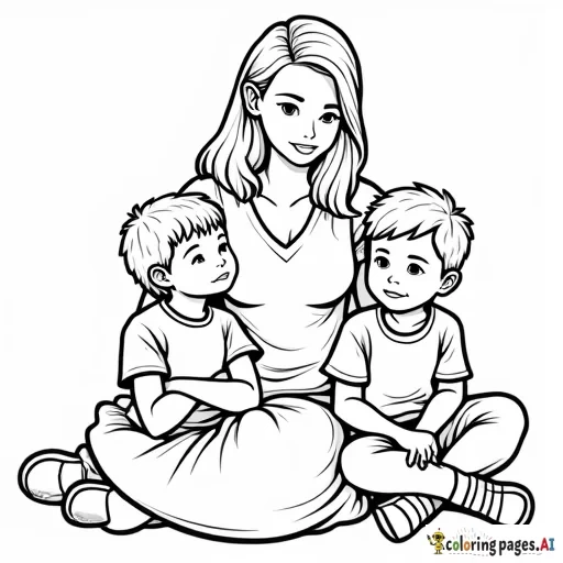 mother and 3 kids