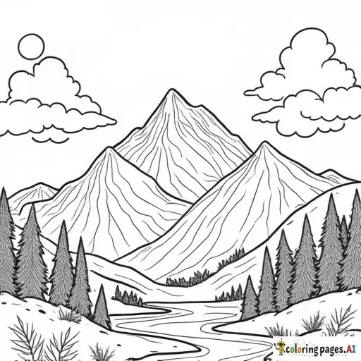mountain, nature-filled coloring pages with the words "be still and know" somewhere on the page.